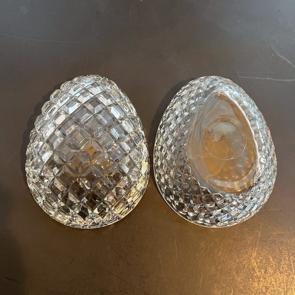 Vintage Clear Diamond Point Block Glass Egg - Picture 5 of 10